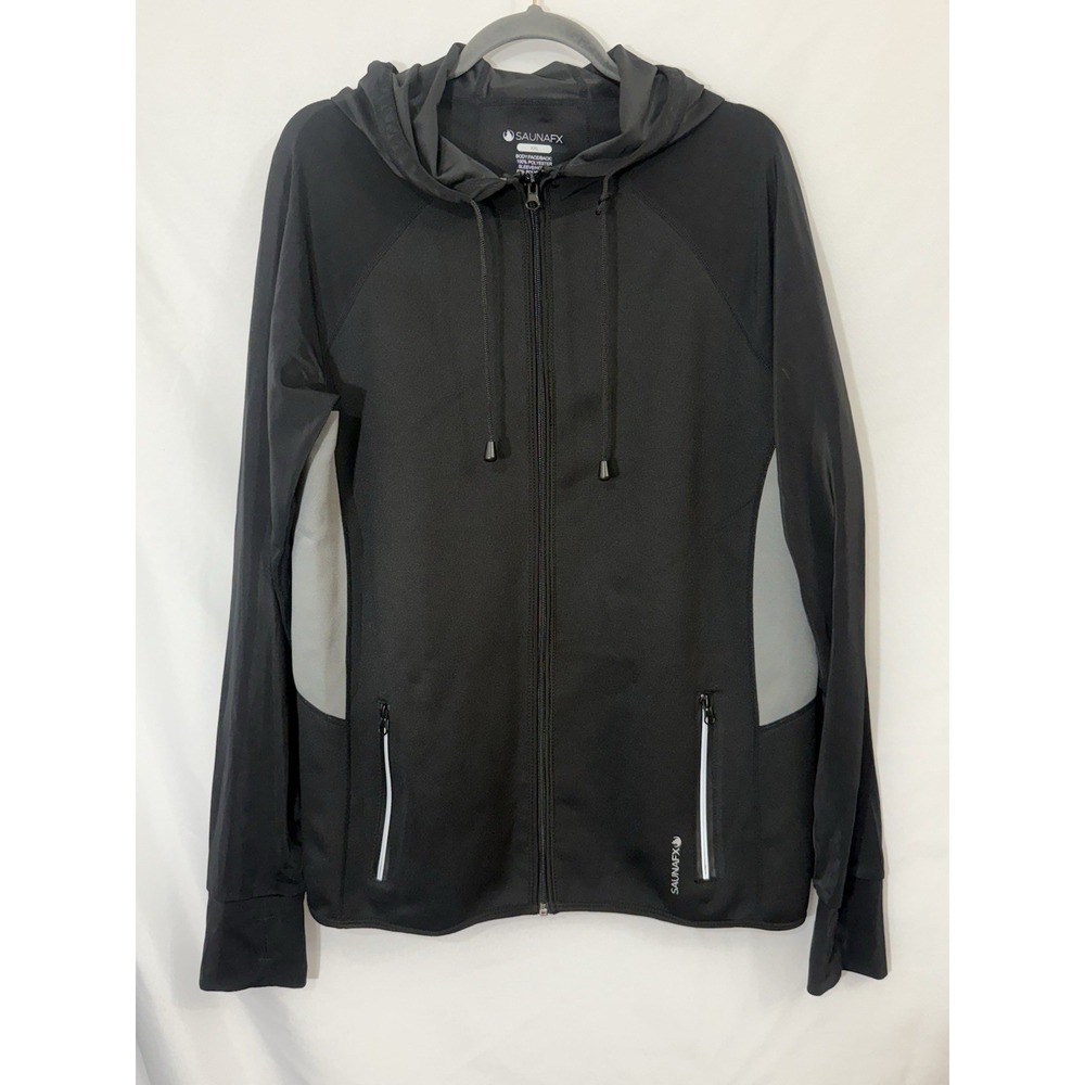 Saunafx Full Zip Hoodie Mens 2XL XXL Black Sauna Jacket Neoprene Cutting Weight